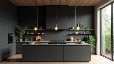 černá kuchyně se dřevem design a tipy – Moderní černá kuchyně se dřevem: inspirace a rady pro dokonalý interiér