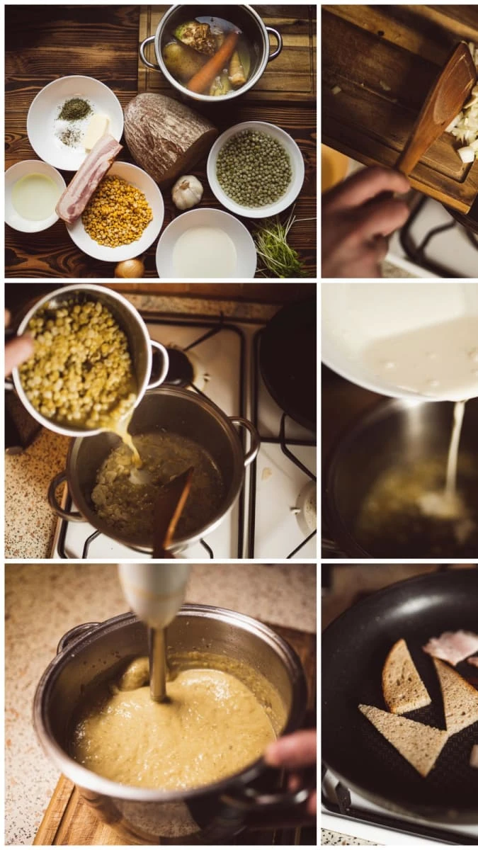 Příprava luxusní hrachové polévky – krok za krokem