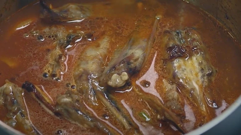 Hot duck soup ready to serve