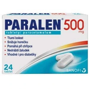Tablety Paralen 500 mg pro snížení horečky a bolesti