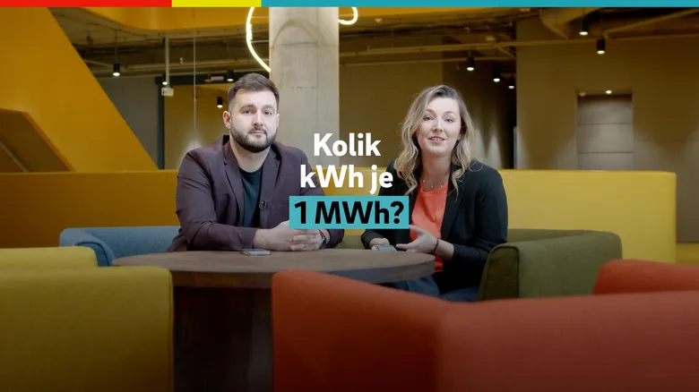 Muž a žena vysvětlují, kolik kWh je 1 MWh