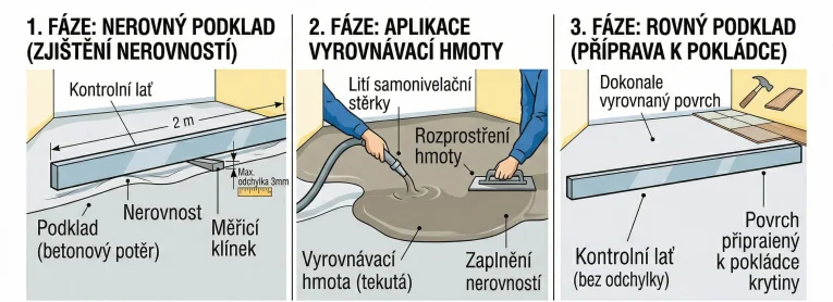 Kroky přípravy podkladu pro pokládku dlažby v češtině
