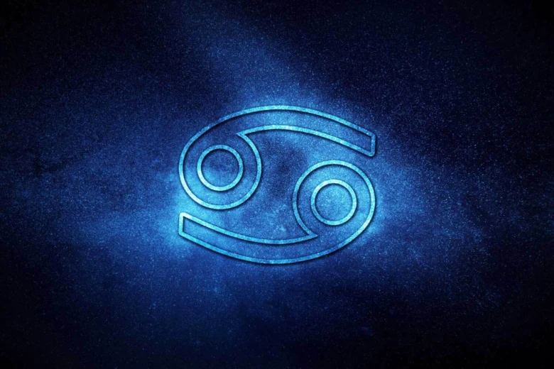 Znamení Rak – zvěrokruh, modré svítící symbol