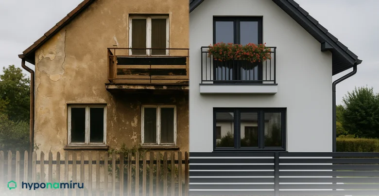 Před a po rekonstrukci domu – porovnání starého a nově opraveného stavu