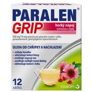 Balení Paralen Grip – horký nápoj pro úlevu při chřipce a nachlazení