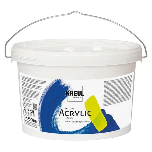 Bílá nádoba s akrylovou barvou značky Kreul pro malování.