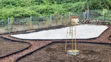 Příprava květinové louky s definovanými záhonmi a mulčováním.