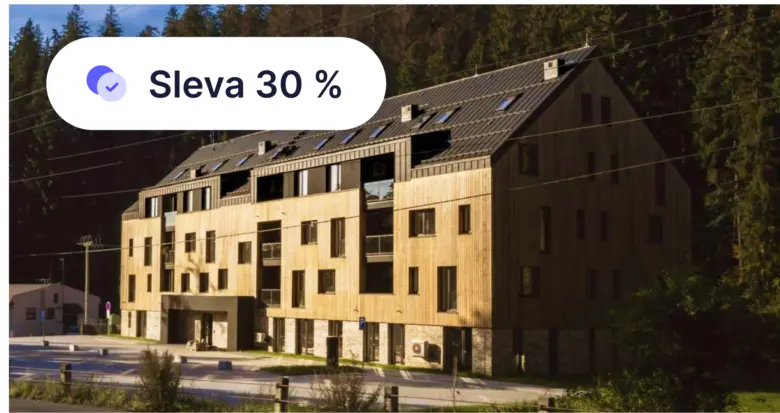 Moderní dřevěný bytový dům v přírodě pro investice.